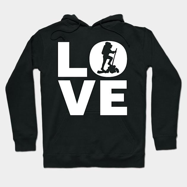 Love Hiking Gift For Hikers Hoodie by OceanRadar